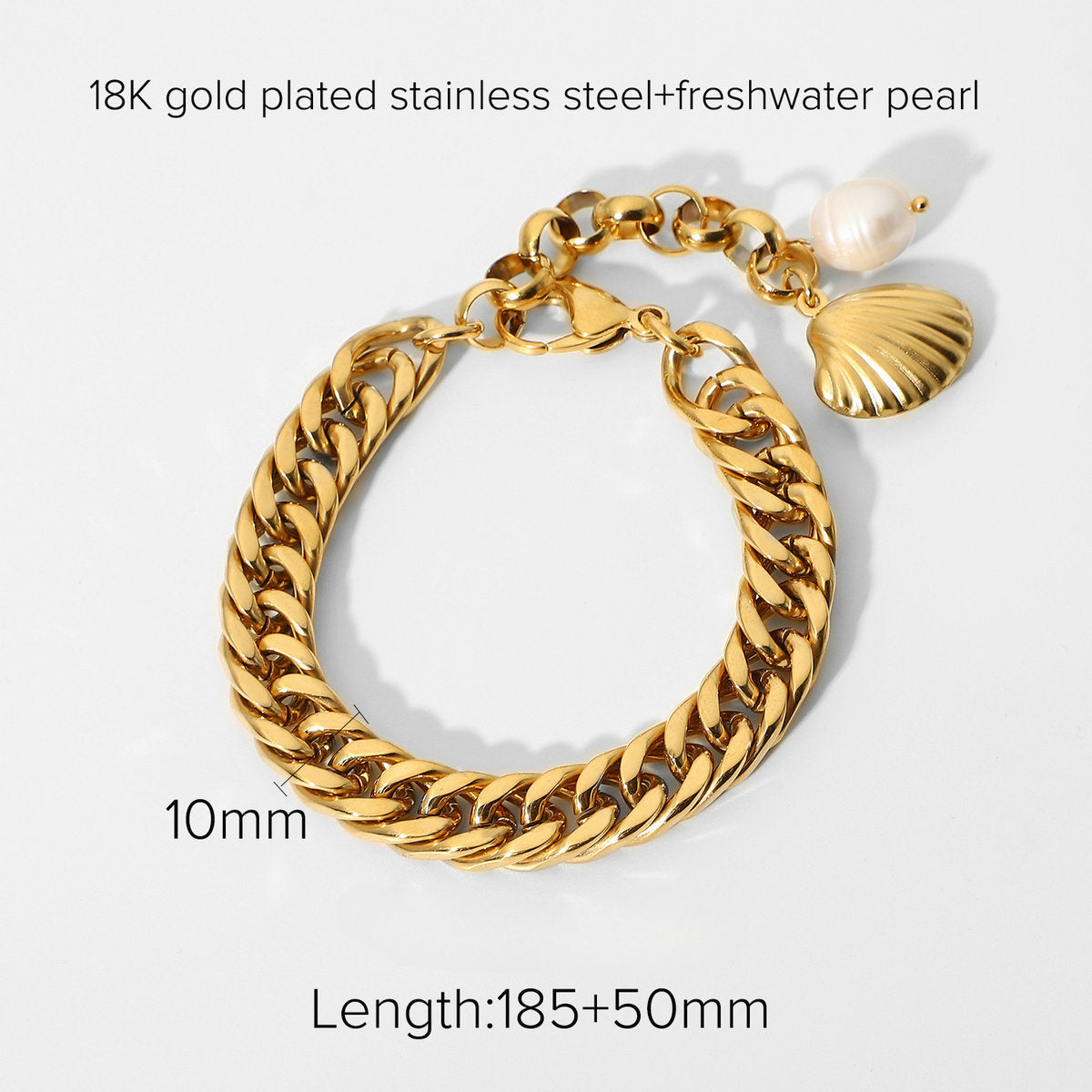 Pulsera de acero inoxidable plano de oro plano al por mayor de la serpiente apilada de 18 quilates